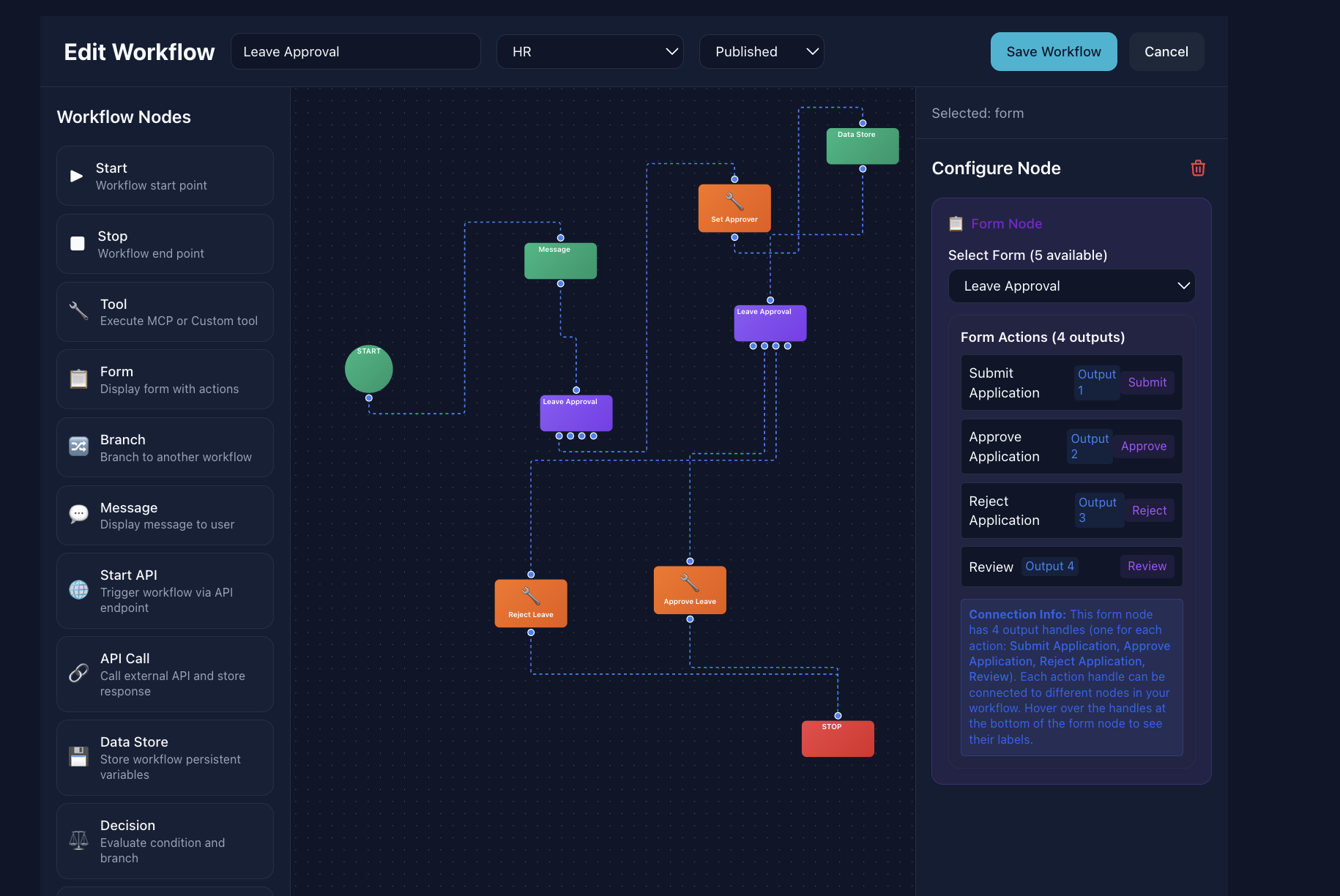 Visual Workflow Builder